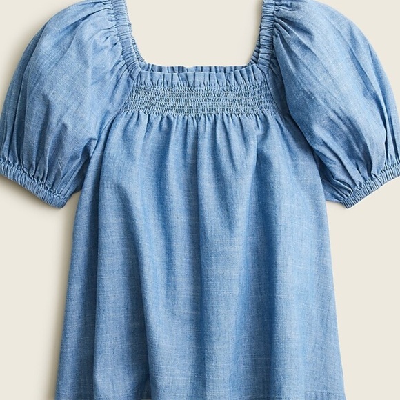 Copper Key Blue Smocked Chambray Blouse - Picture 1 of 6